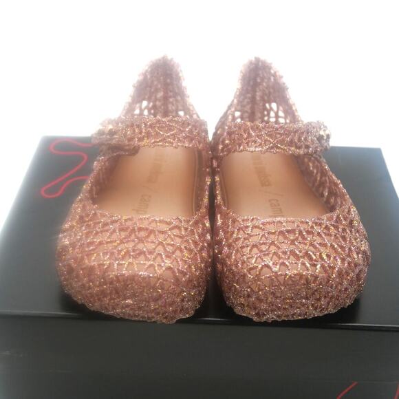 NEW Mini Melissa Rose Glitter Campana Mary Jane Shoes Sandals Toddler Girls 7 - Picture 7 of 13